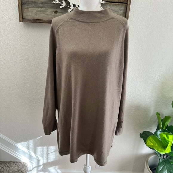 Elena Miro tan taupe 100% wool tunic sweater ladies size US XL‎ - Picture 1 of 10